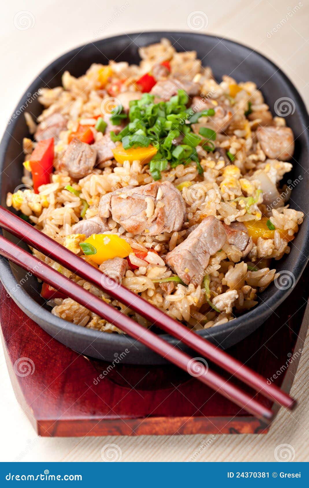 Japanese pilaf stock image. Image of roasted, scallion 24370381