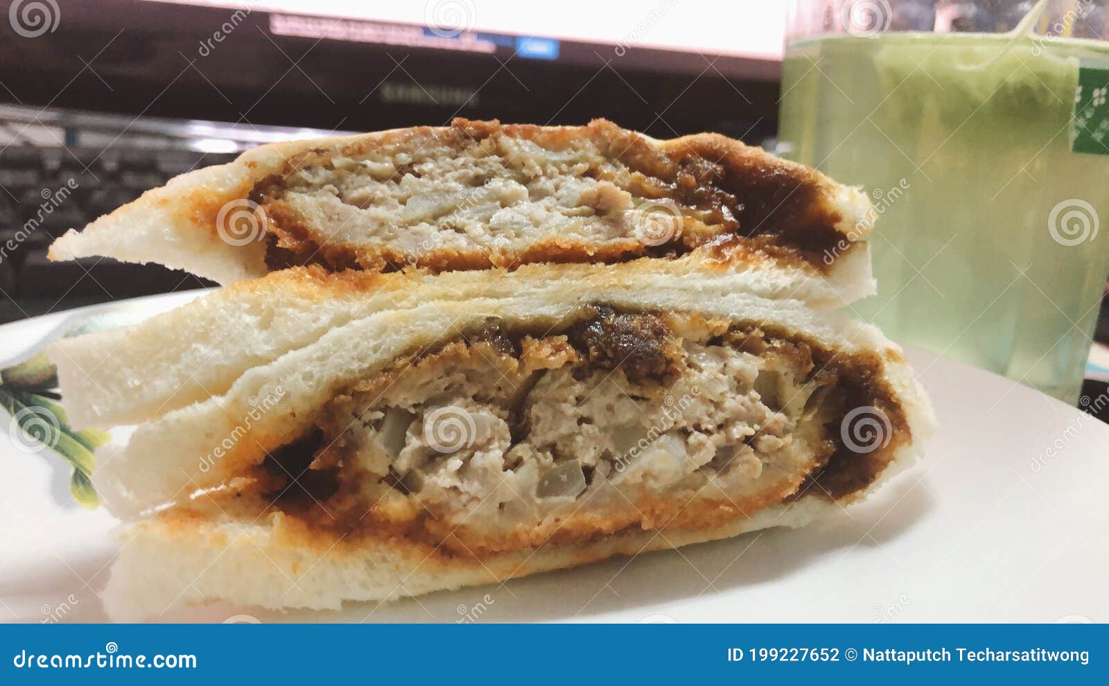 Japanese Pork Cutlet Breakfast Sandwich Stock Photo Image of lunch