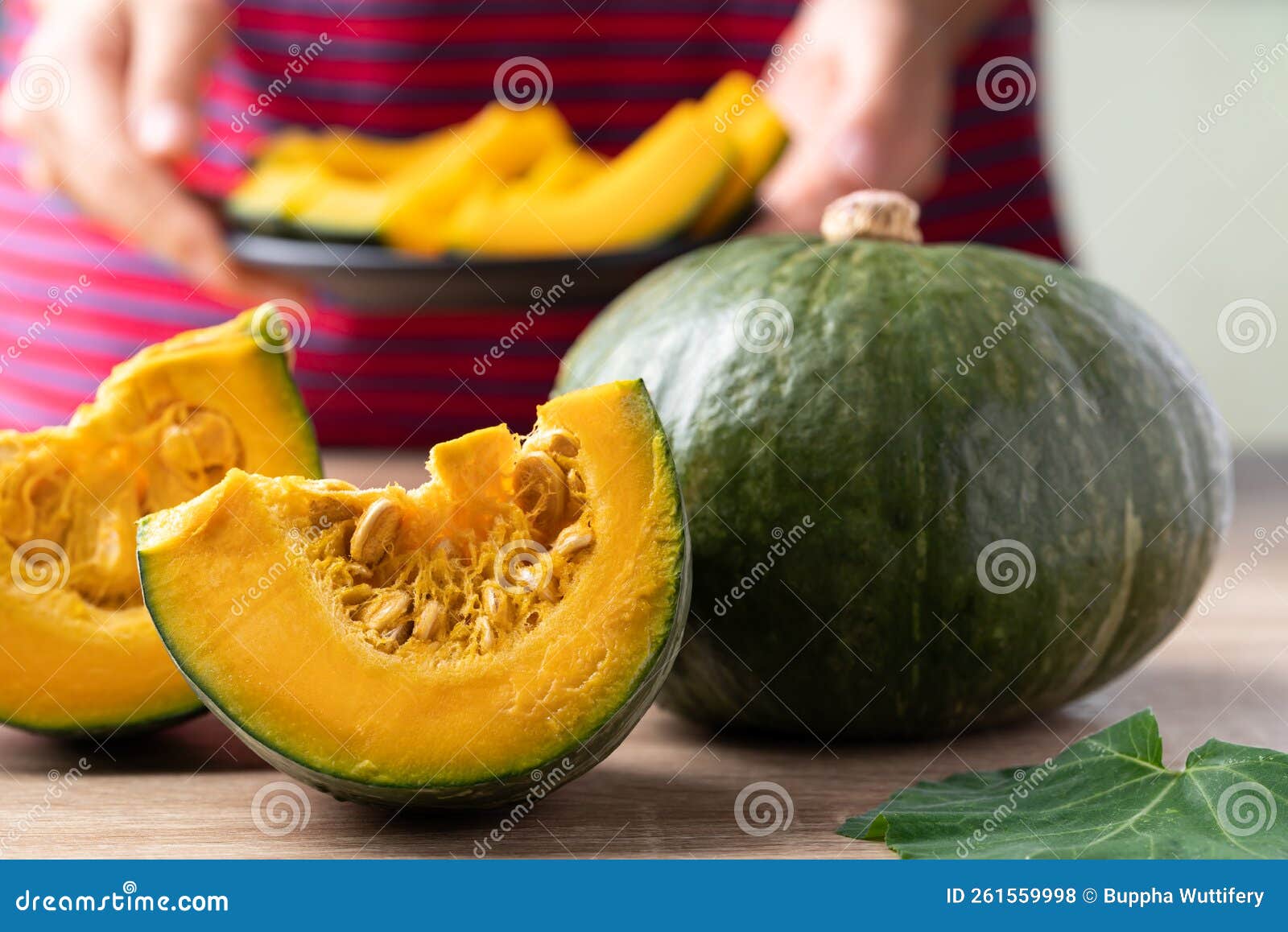Japanese Pumpkin or Kabocha Prepare for Cooking Stock Photo Image of ingredients, cuisine