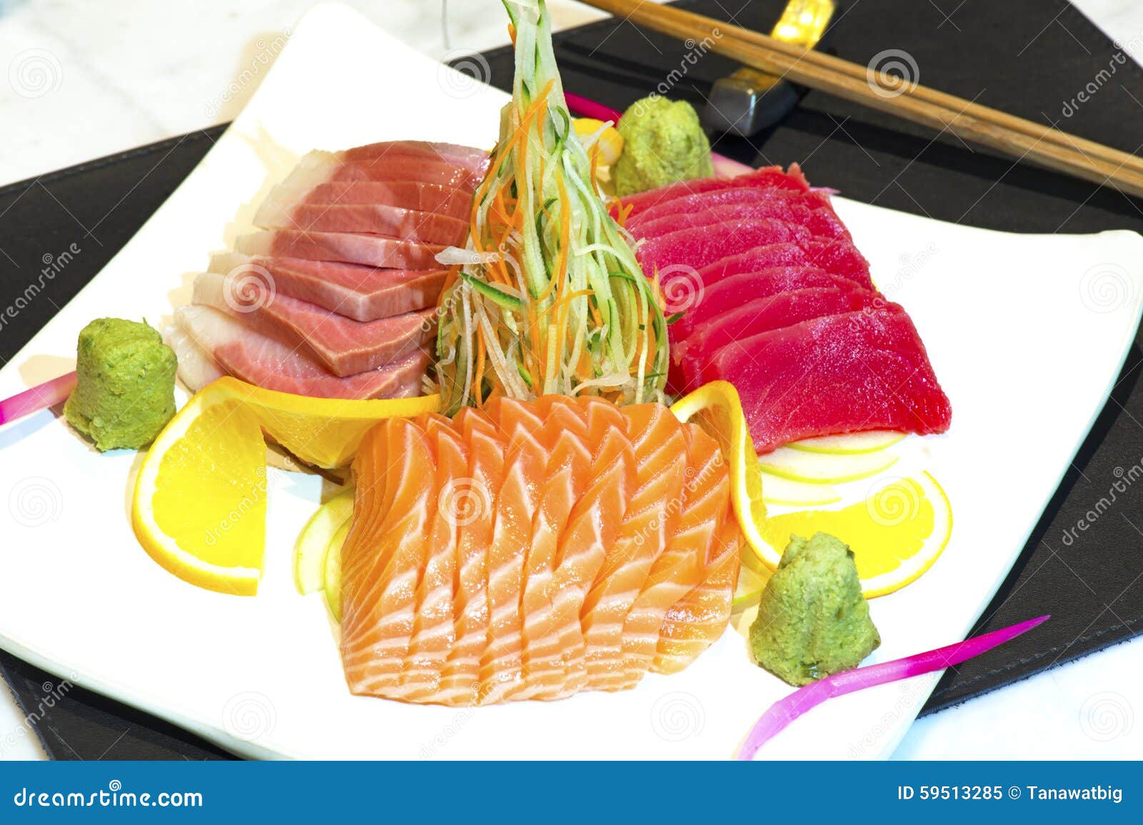 Japanese Raw Fish Dish Stock Photo - Image: 59513285