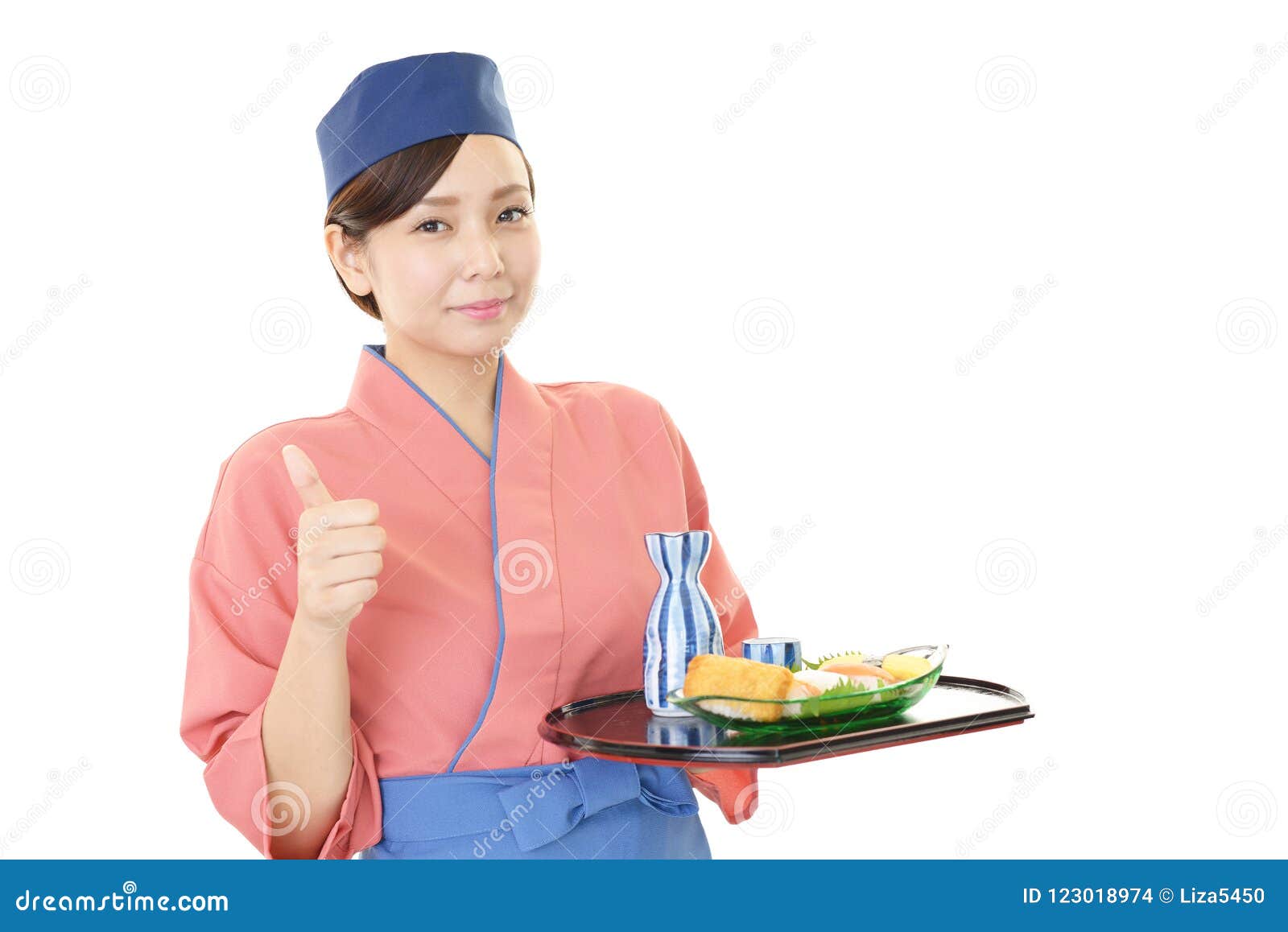 A Japanese Restaurant Waitress Stock Photo Image Of Excitement