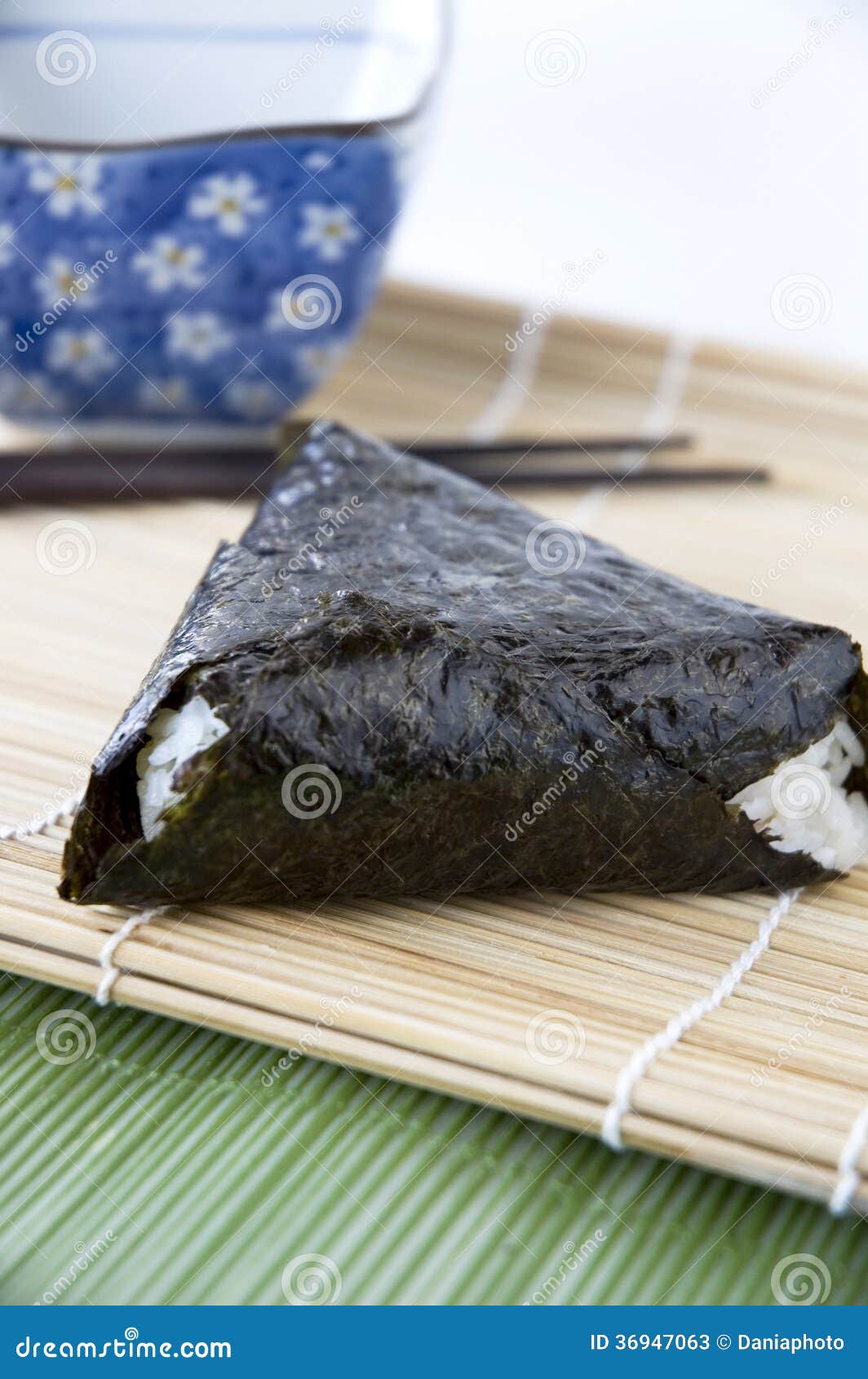 Japanese rice with seaweed stock image. Image of ball - 36947063
