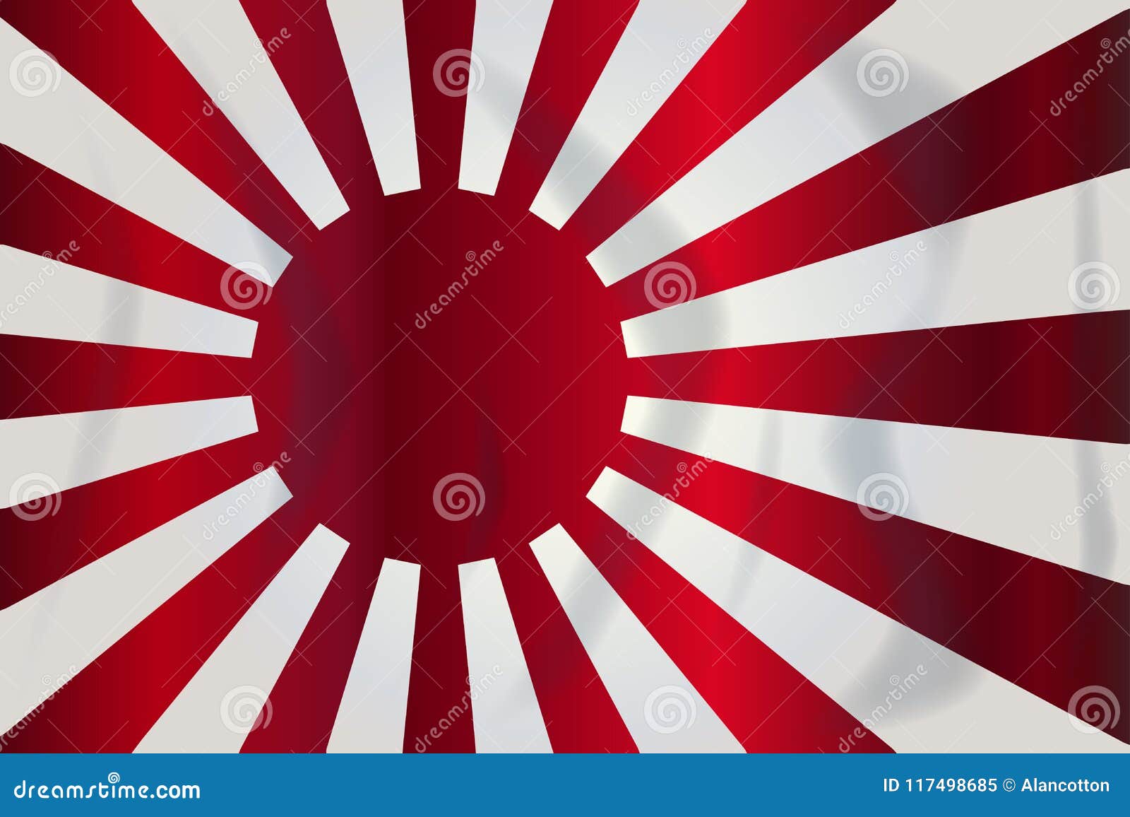 Japanese Rising Sun Flag vector. Illustration of -