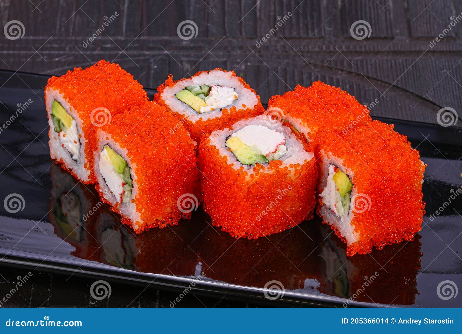 Japanese Roll with Crab Meat Stock Photo Image of rice, prepared 205366014