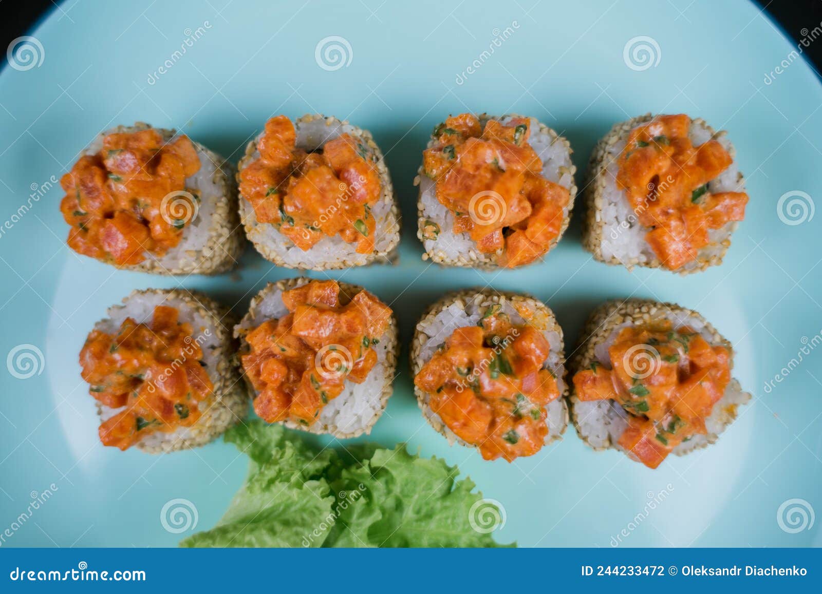 Japanese Roll with Sesame Seeds and Rice Stock Photo Image of plate