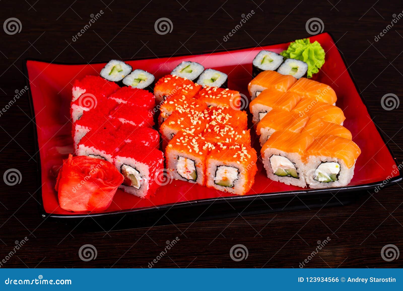 Japanese roll set stock photo. Image of asian, sashimi 123934566