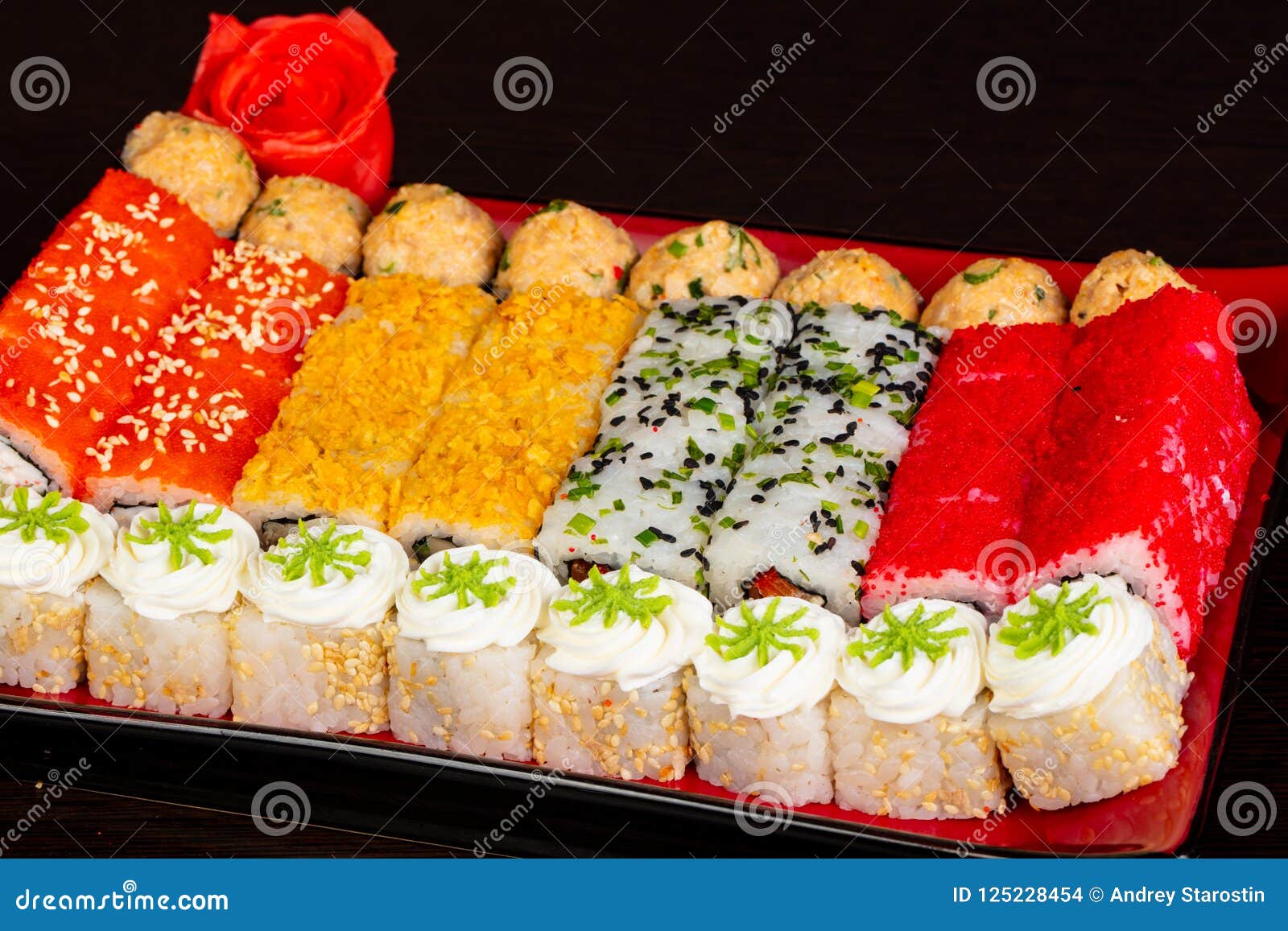 Japanese roll set stock photo. Image of maki, roll, gourmet 125228454