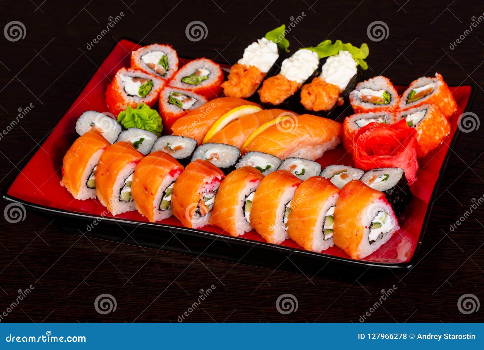 Japanese roll set stock photo. Image of plate, delicacy 127966278