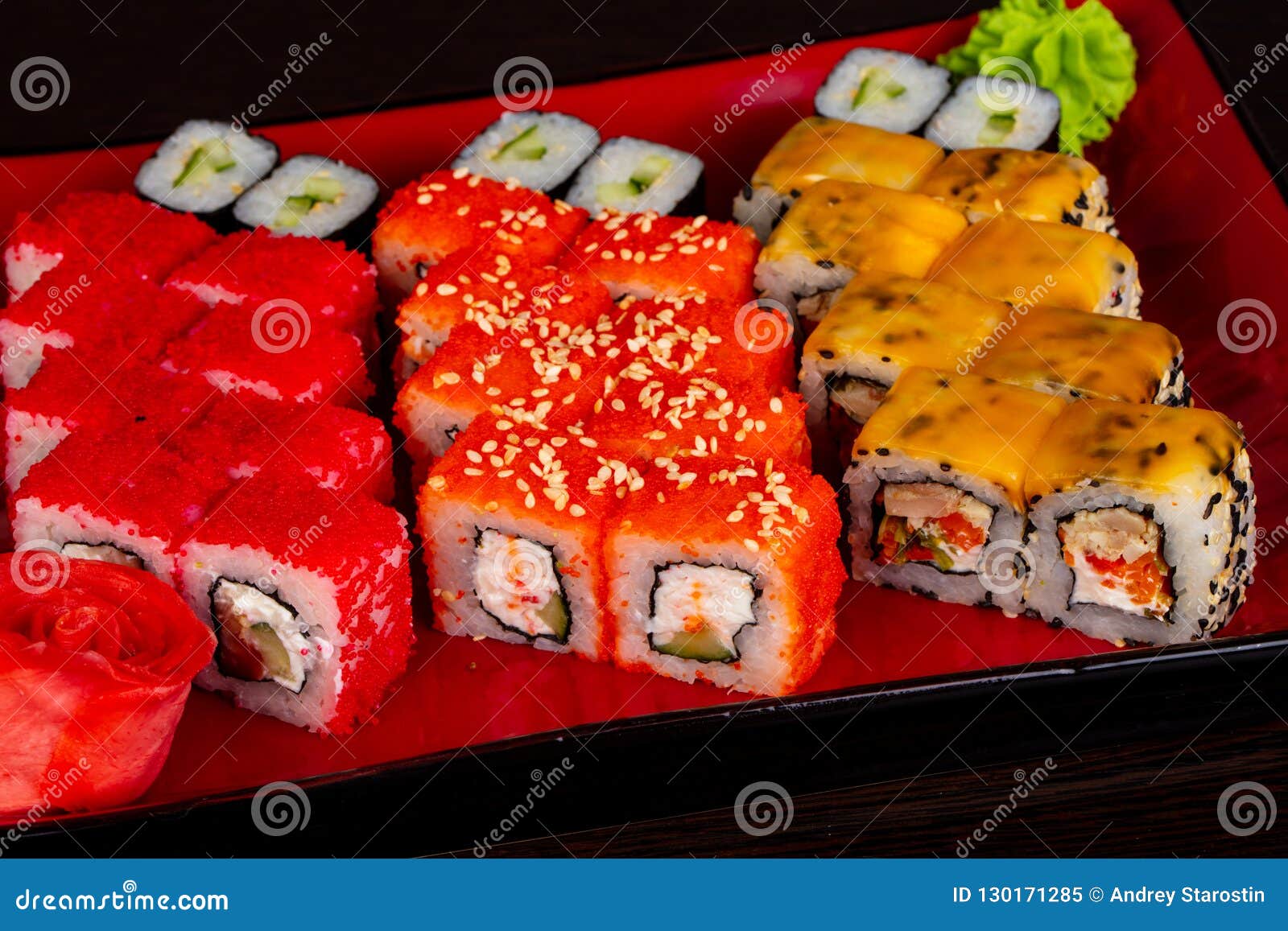 Japanese roll set stock image. Image of maki, asia, rice 130171285