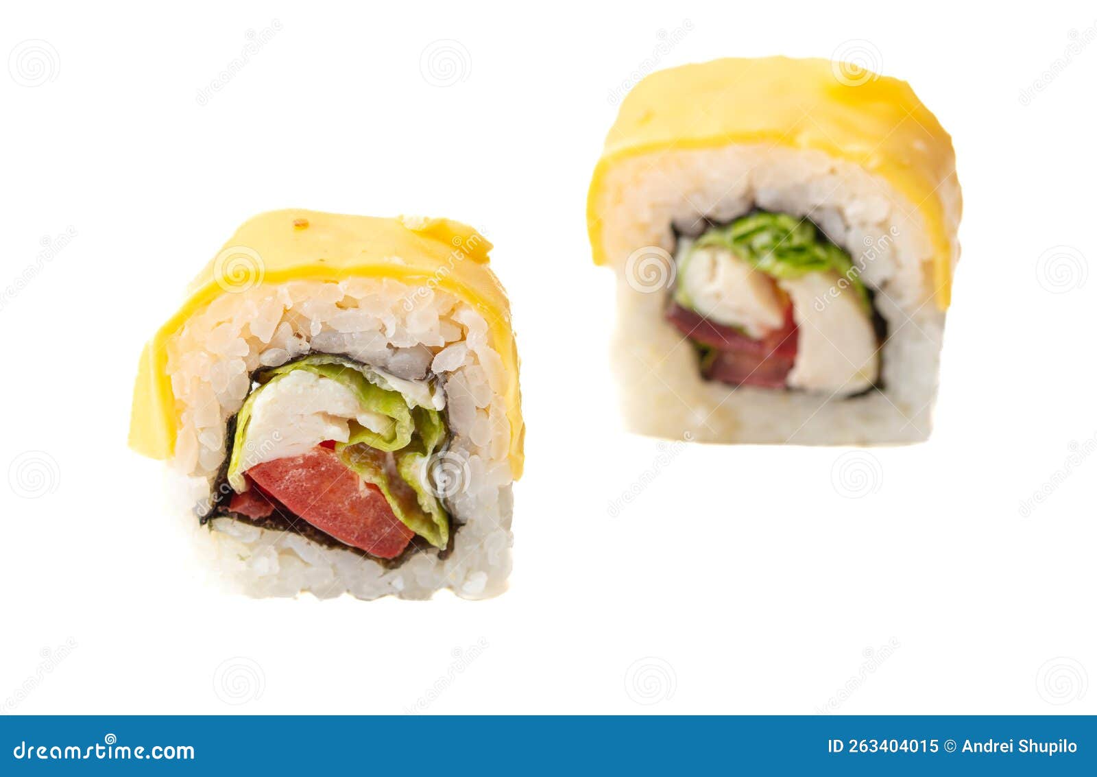 Japanese Rolls Isolated on White Background. Stock Image Image of