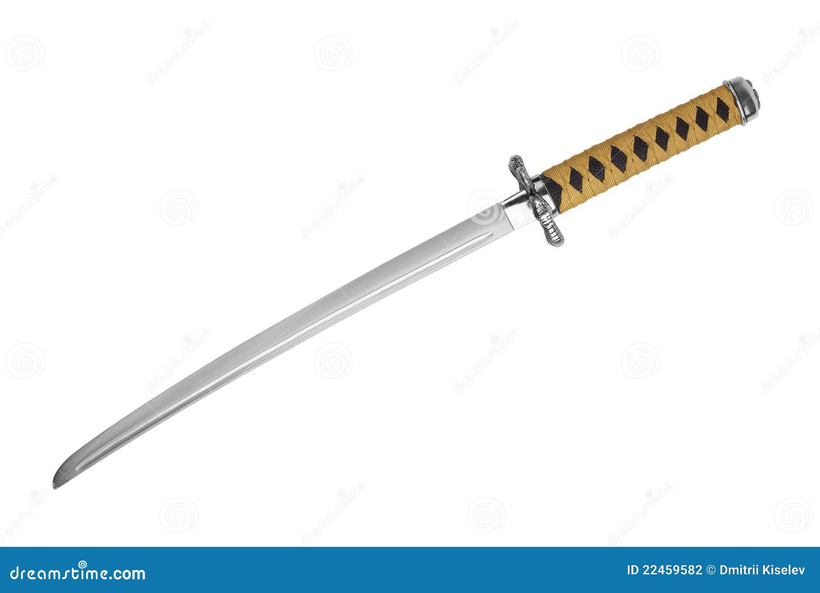 Japanese Samurai With Katana Sword RoyaltyFree Stock Photography