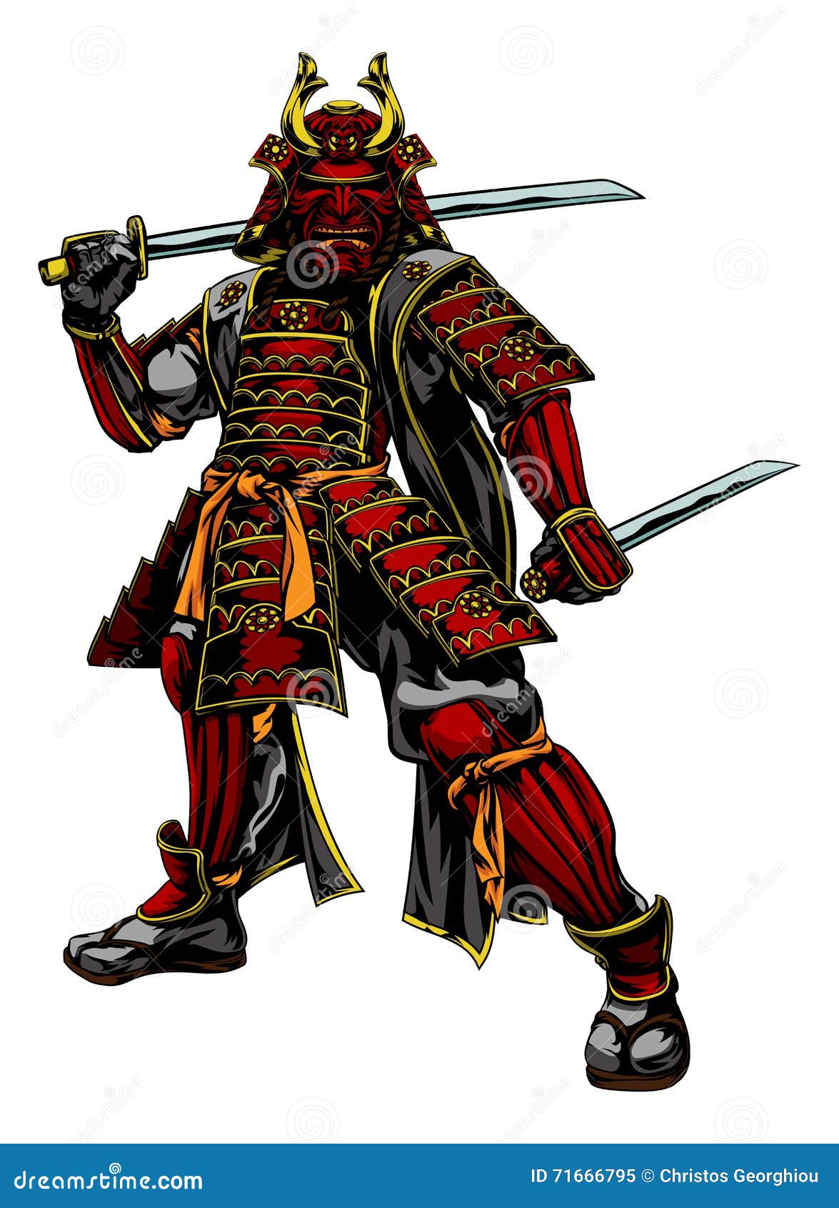 Japanese Samurai Warrior Stock Vector Illustration Of Armour