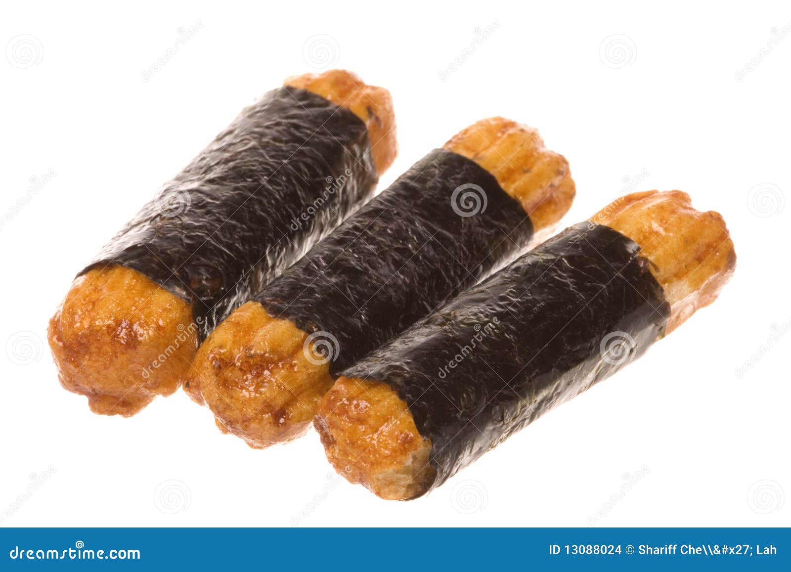 Japanese Seaweed Rice Crackers Macro Isolated Stock Photo - Image of