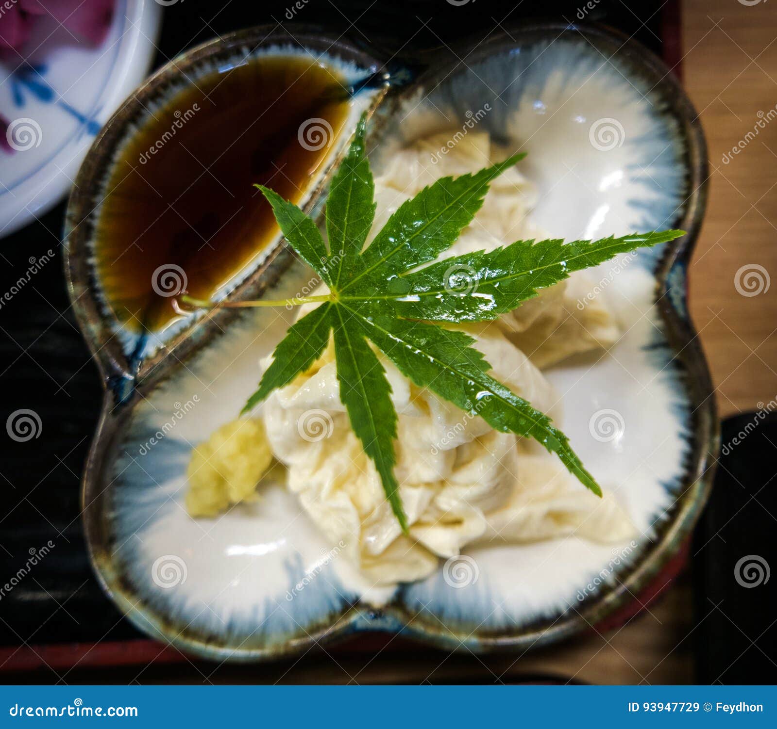 Japanese Side Dish, Cold Tofu Skin. Stock Image - Image of chill, tofu
