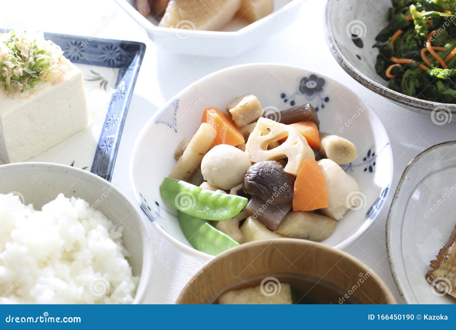 Japanese side dishes stock photo. Image of chikuzenni 166450190