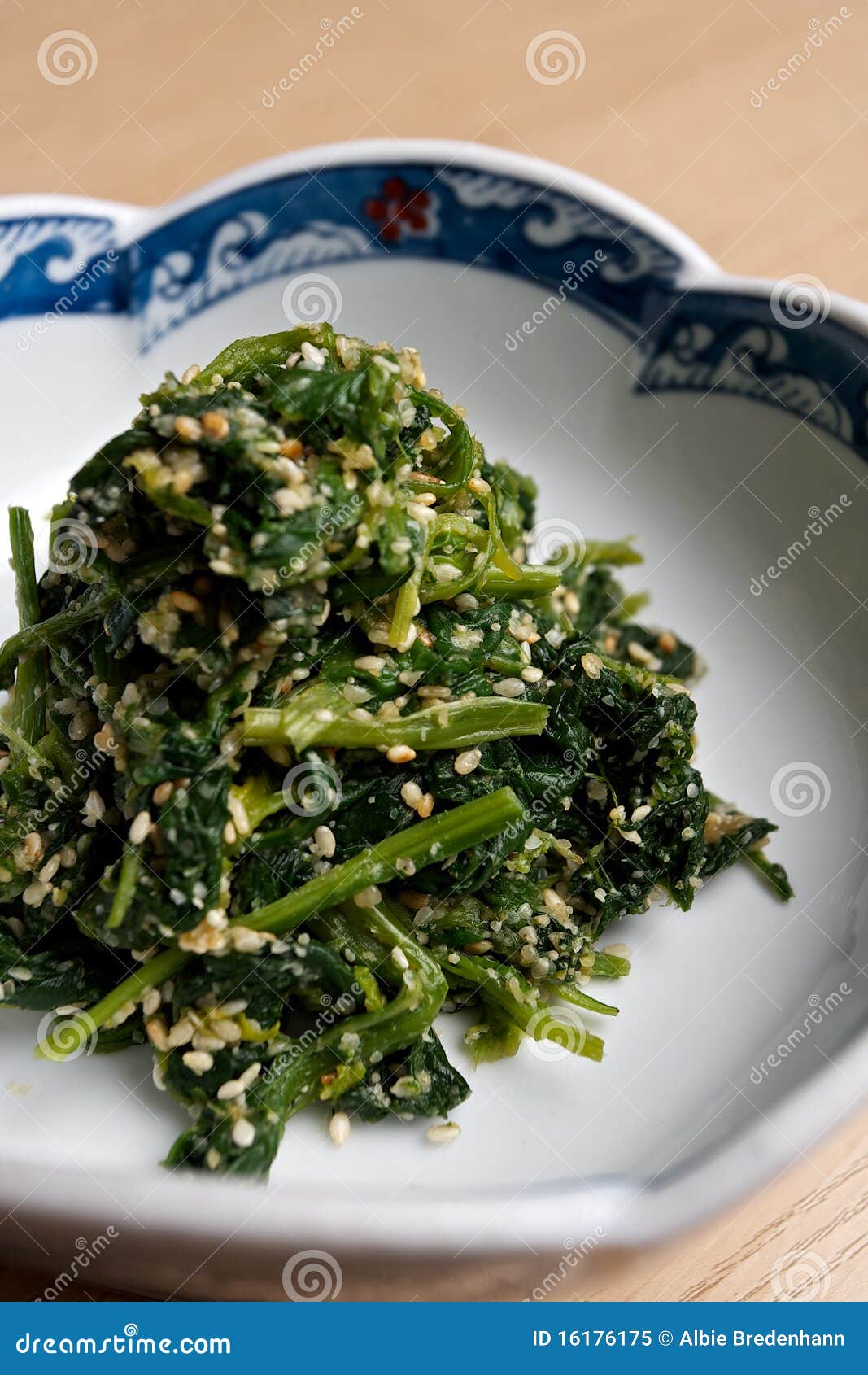 Japanese Spinach dish. stock image. Image of beef, fish 16176175