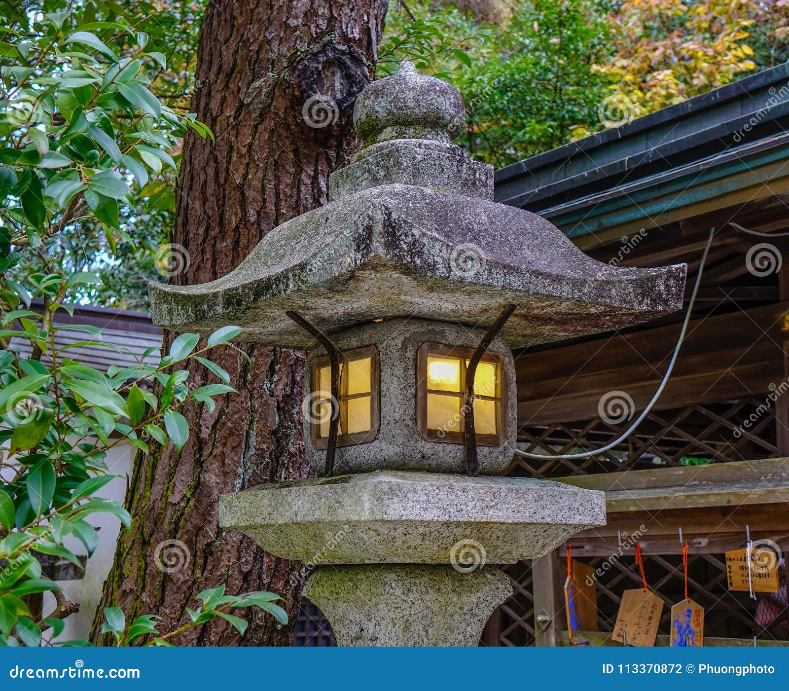 Japanese Stone Lantern at Garden Stock Photo - Image of japanese, peace ...