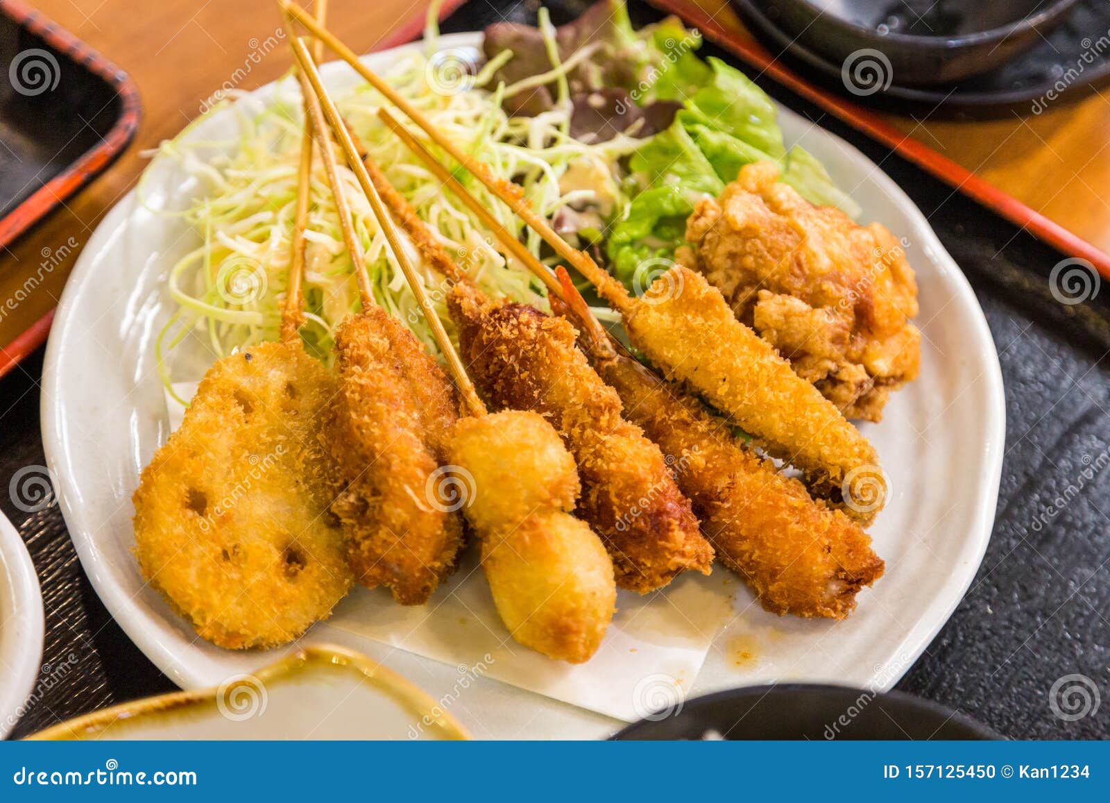 Japanese Style Deep Fried Street Food Stock Photo - Image of shellfish