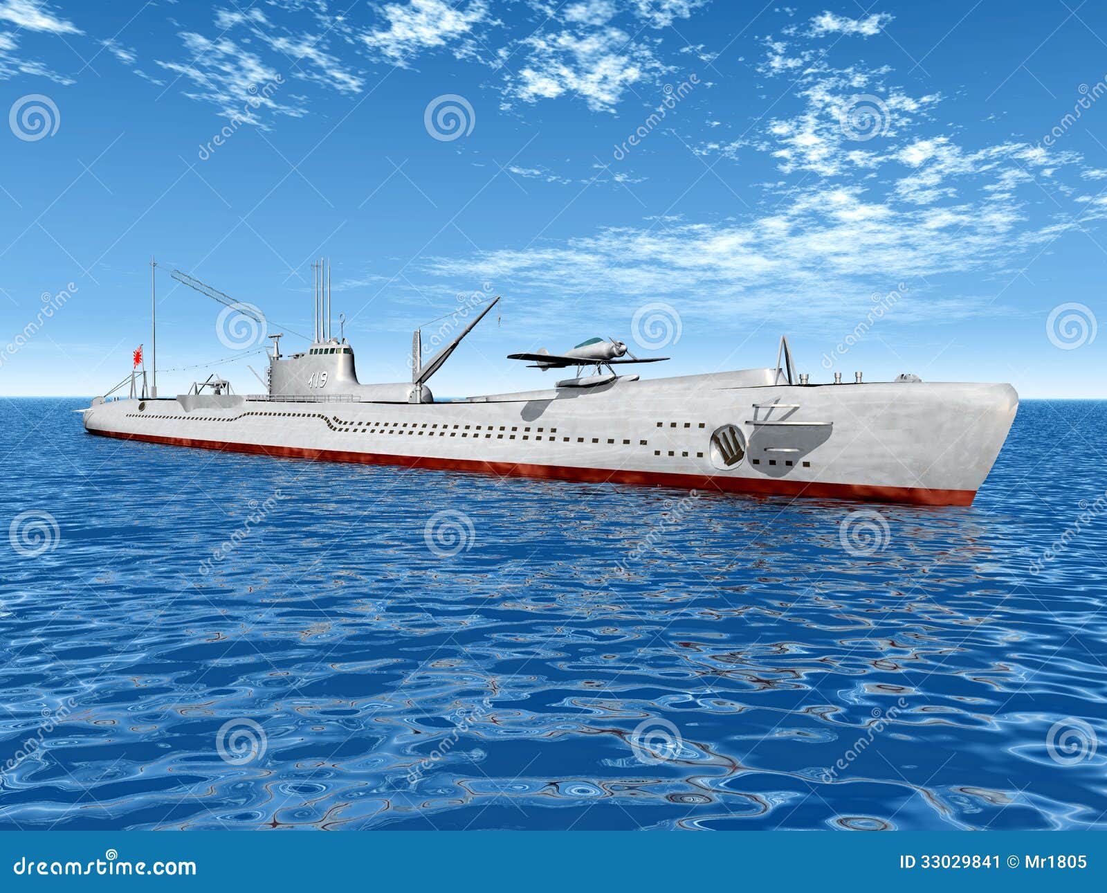 Japanese Submarine stock illustration. Illustration of world - 33029841