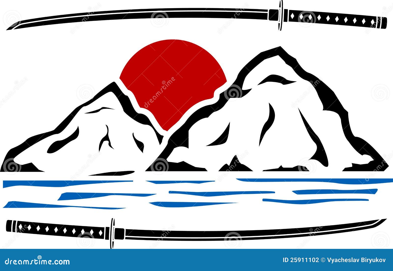 Japanese sunrise stock vector. Illustration of simplicity - 25911102