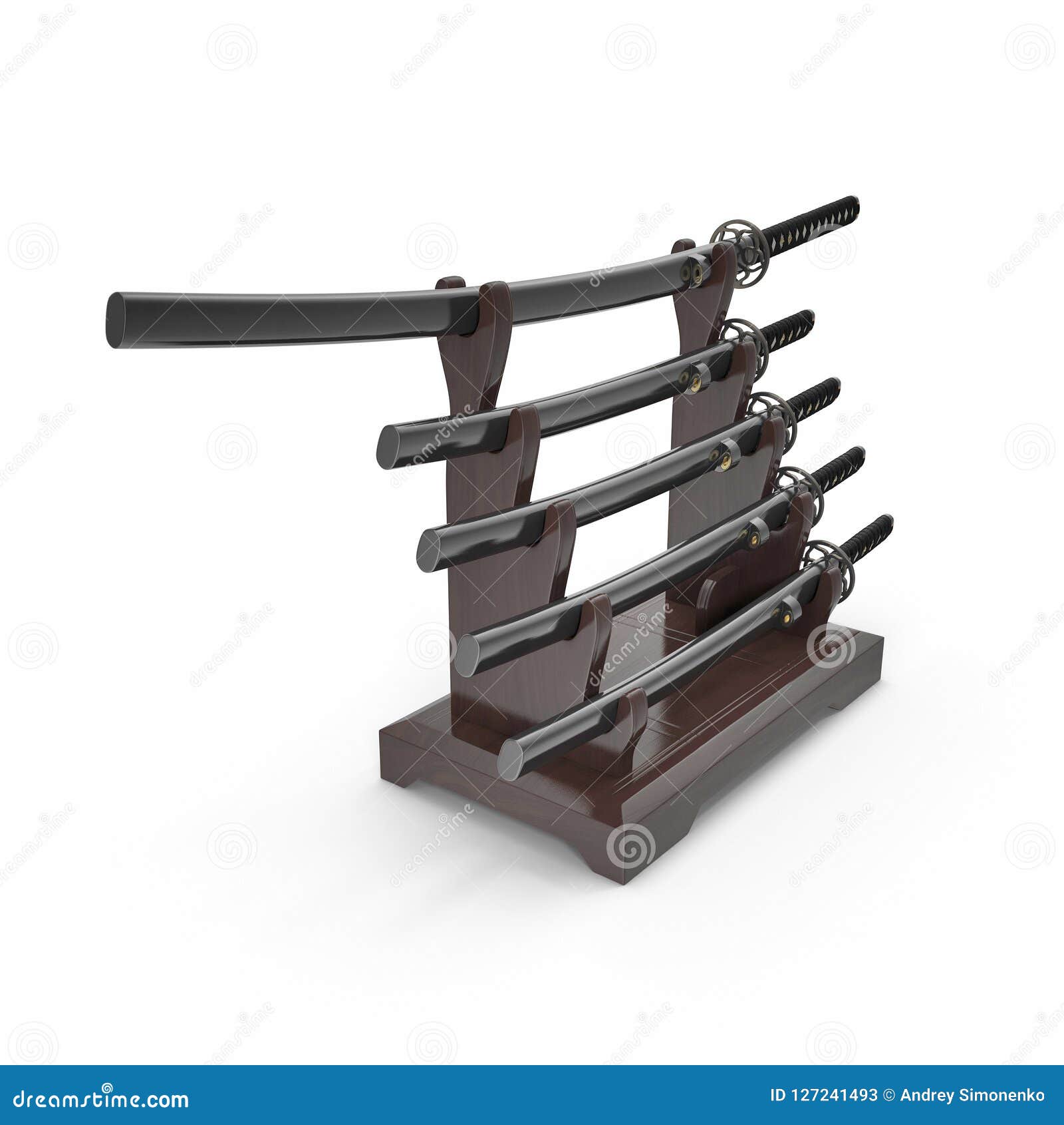 Table Top Stand "Gun Rack & Sword Display" for 1 Gun & 1 Katana Samurai Sword 