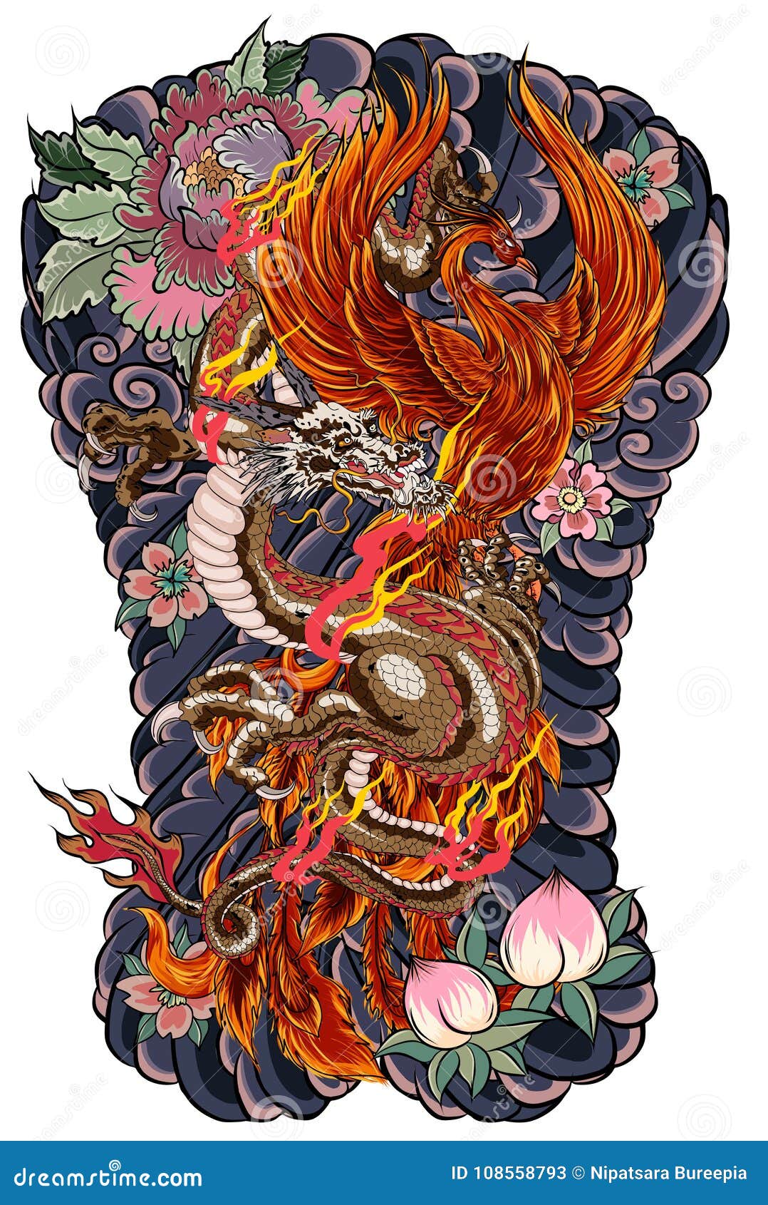 Dragon Phoenix Tattoo by Loren86 on DeviantArt