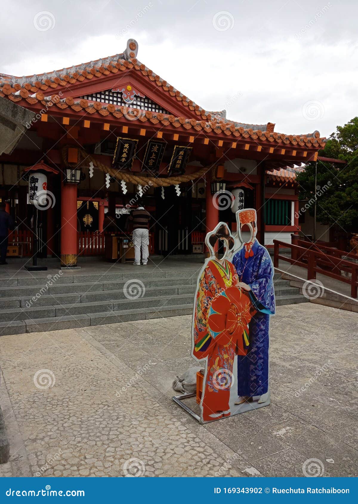 Japanese temple at Okinawa editorial photography. Image of buddha