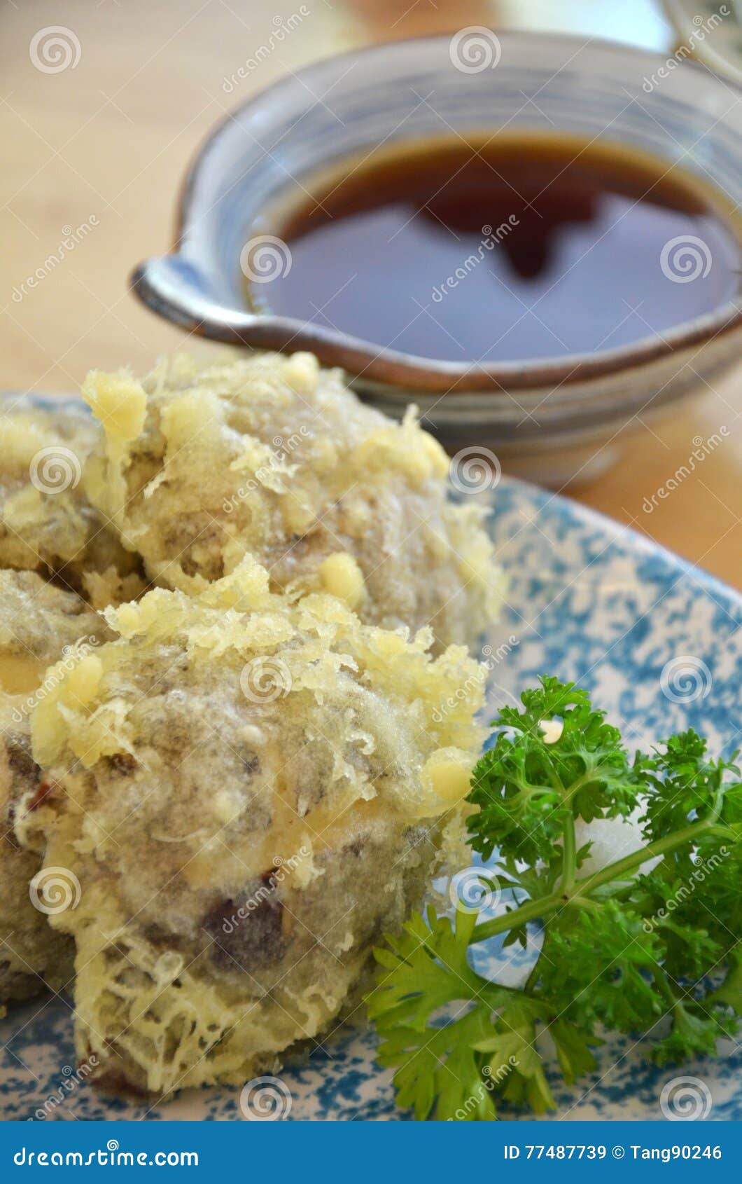 Japanese Tempura with Fresh Mushroom Stock Image Image of fried, food