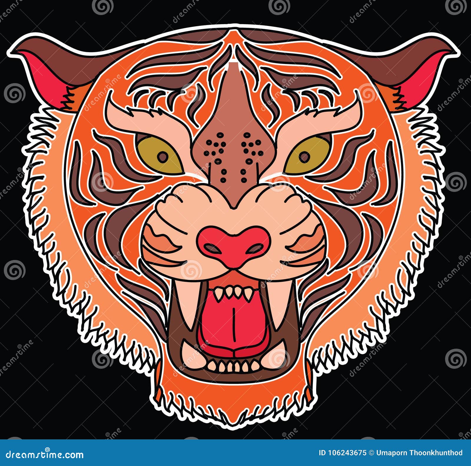Japanese Tiger Head Tattoo Design Vector for Sticker. Stock Vector - Illustration of backgroundgold, calligraphy: 106243675 Japanese Tiger Head Tattoo Design Vector for Sticker. Stock Vector - Illustration of backgroundgold, calligraphy: 106243675