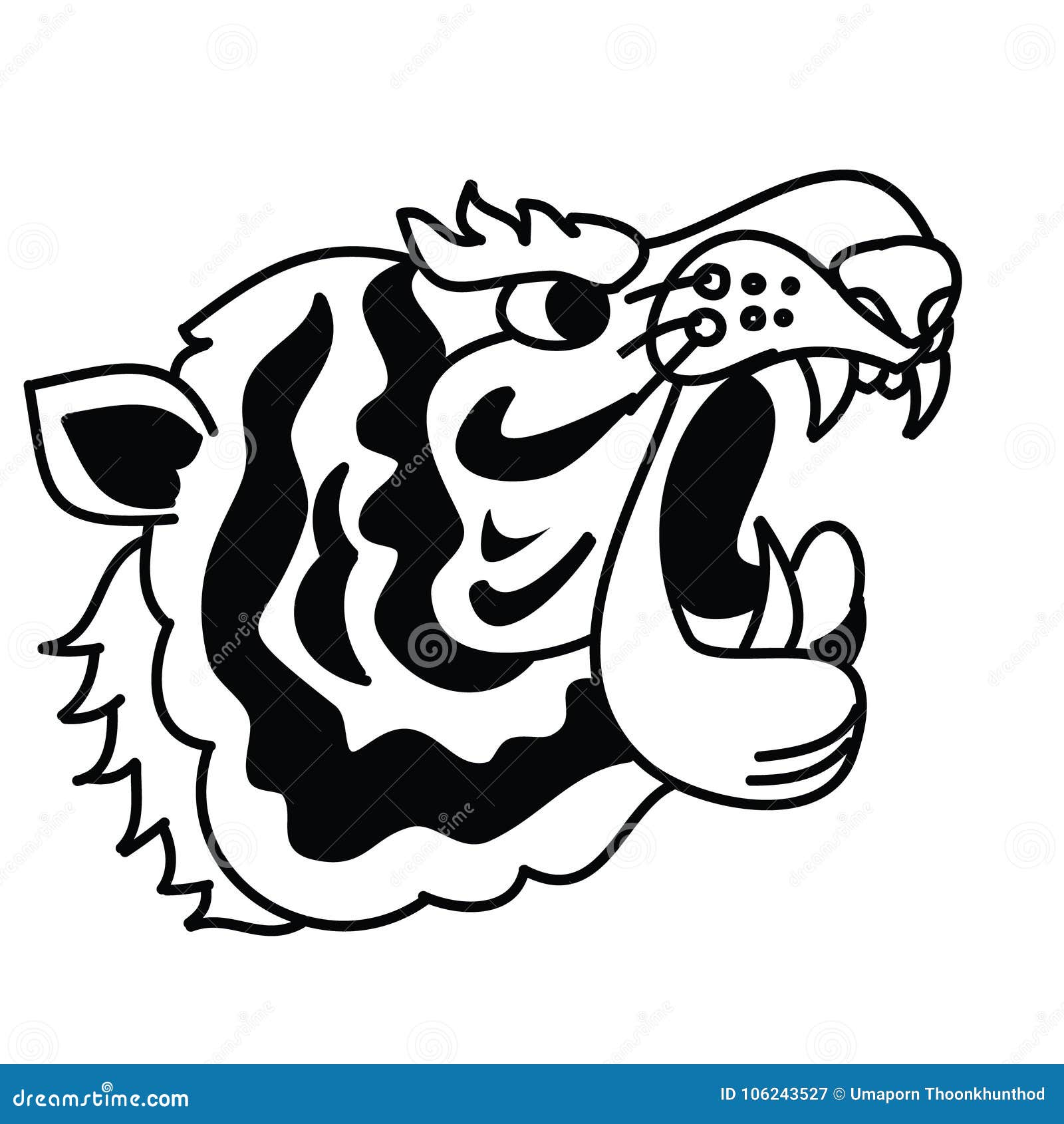Japanese Tiger Head Tattoo Design Vector for Sticker. Stock Vector -  Illustration of decoration, flake: 106243527
