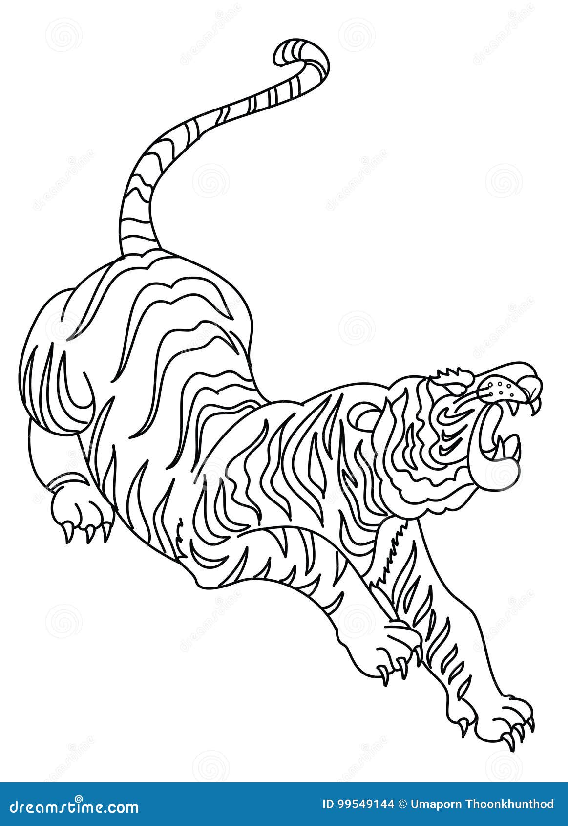 Japanese Tiger Tattoo Design Vector Stock Vector - Illustration of asian,  fish: 99549144