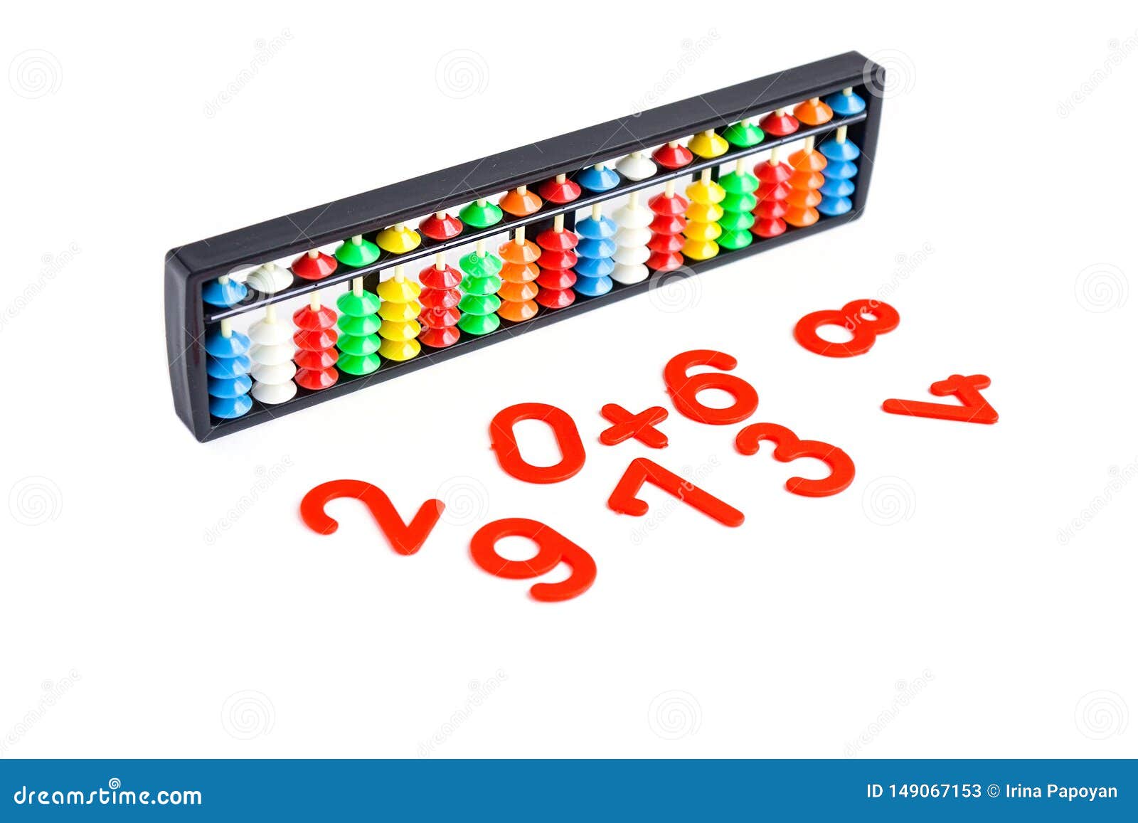 Japanese Traditional Calculator Abacus and Numbers Stock Image Image