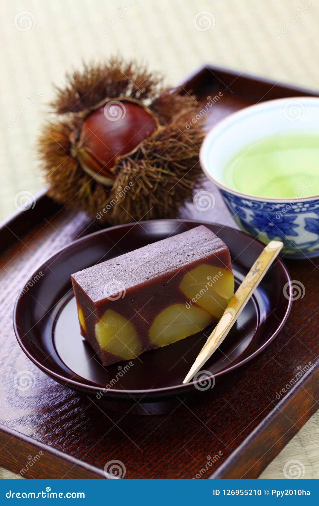 japanese traditional confection, kuri mushi yokan