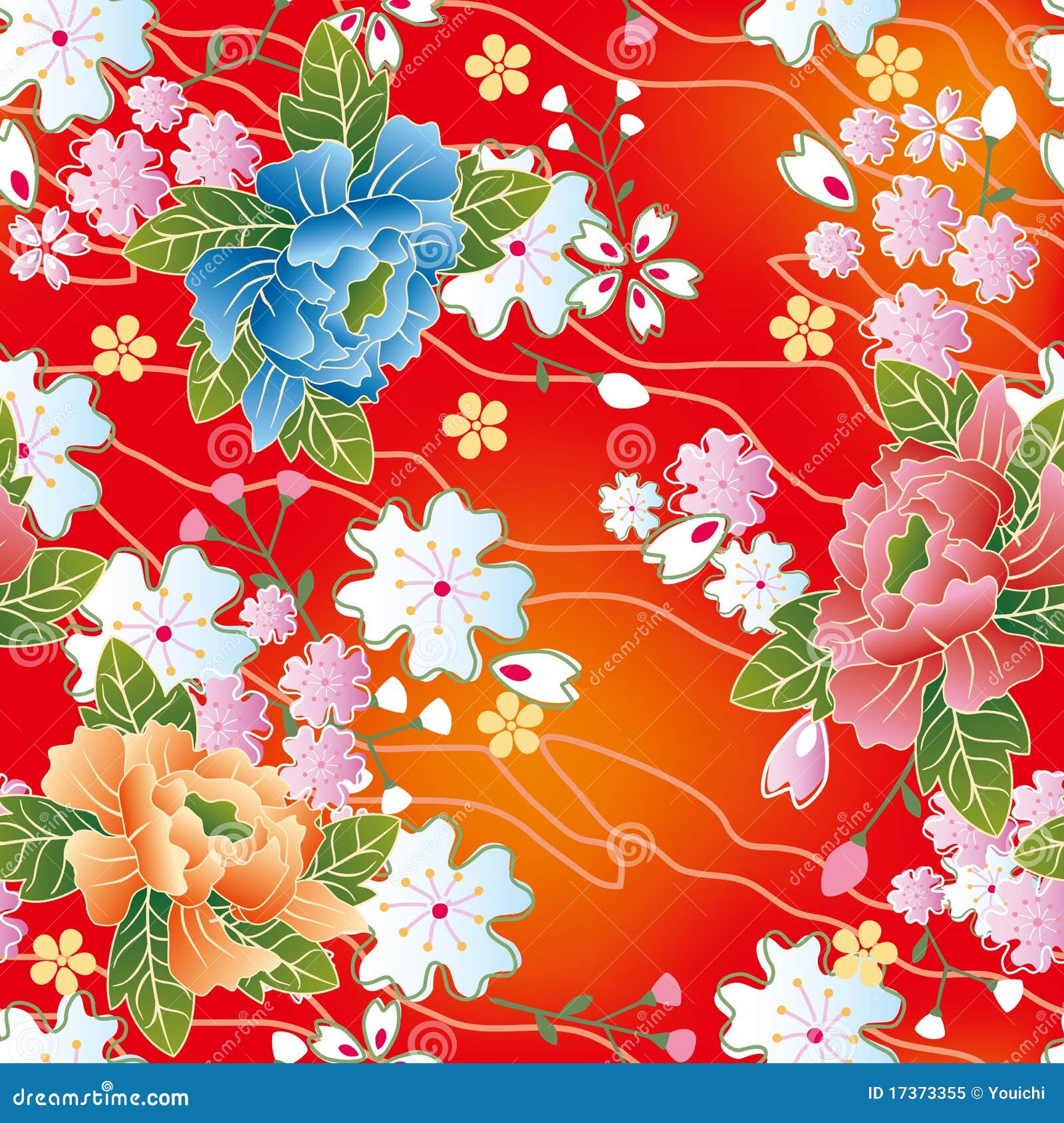 Japanese Traditional Floral Pattern Stock Vector - Image: 17373355