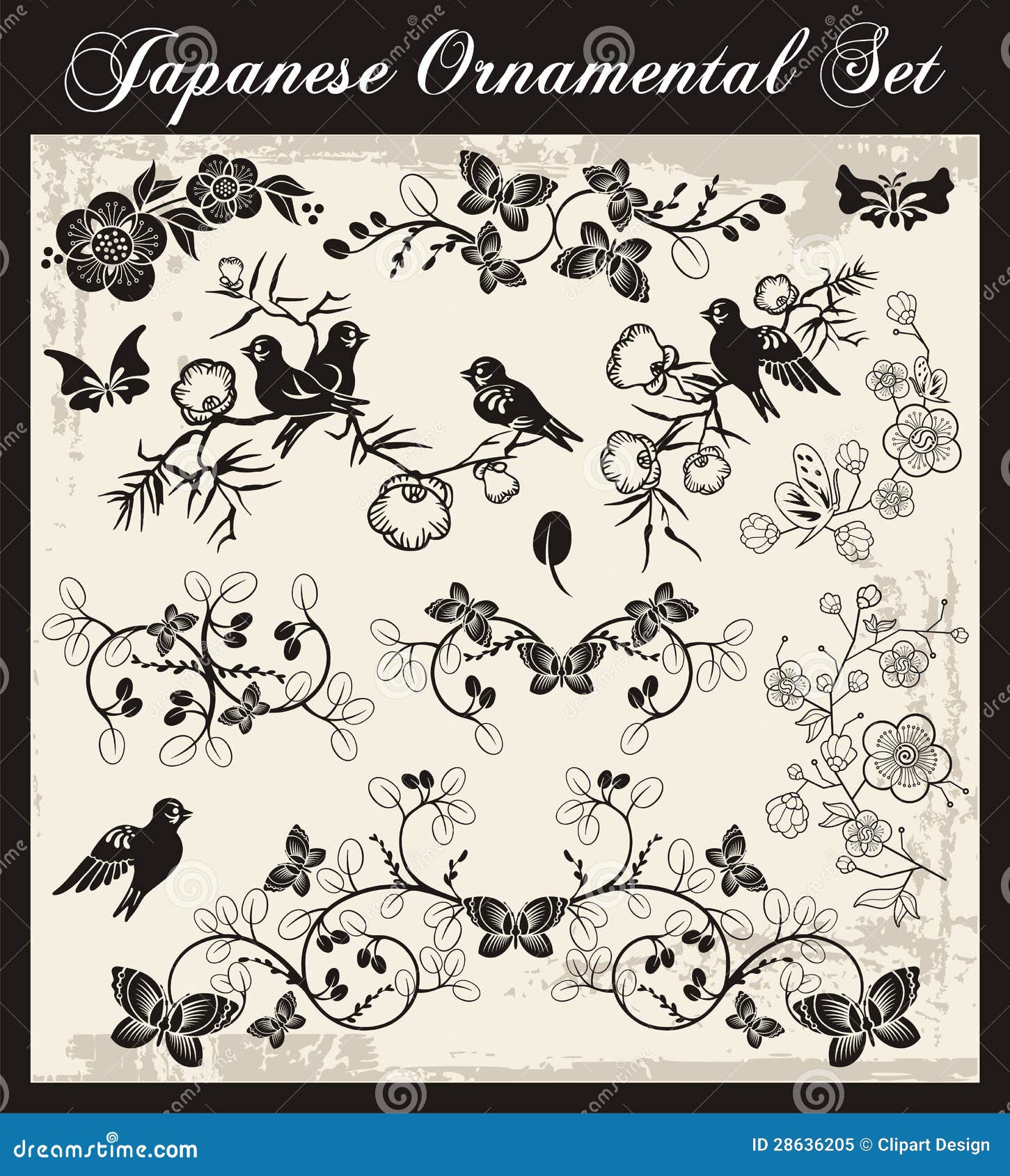 Japanese Traditional Ornaments Set Stock Illustration Illustration of decoration, asian 28636205