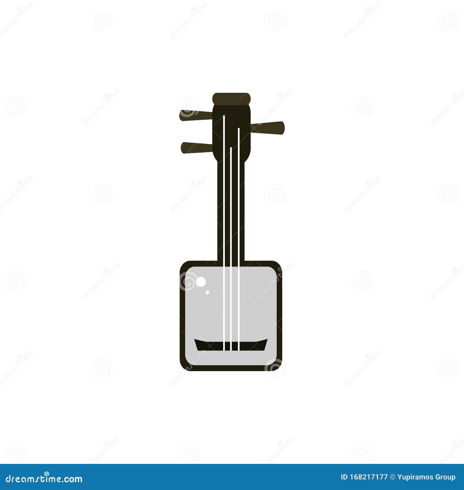 Japanese Traditional String Instrument Shamisen Icon Stock Vector