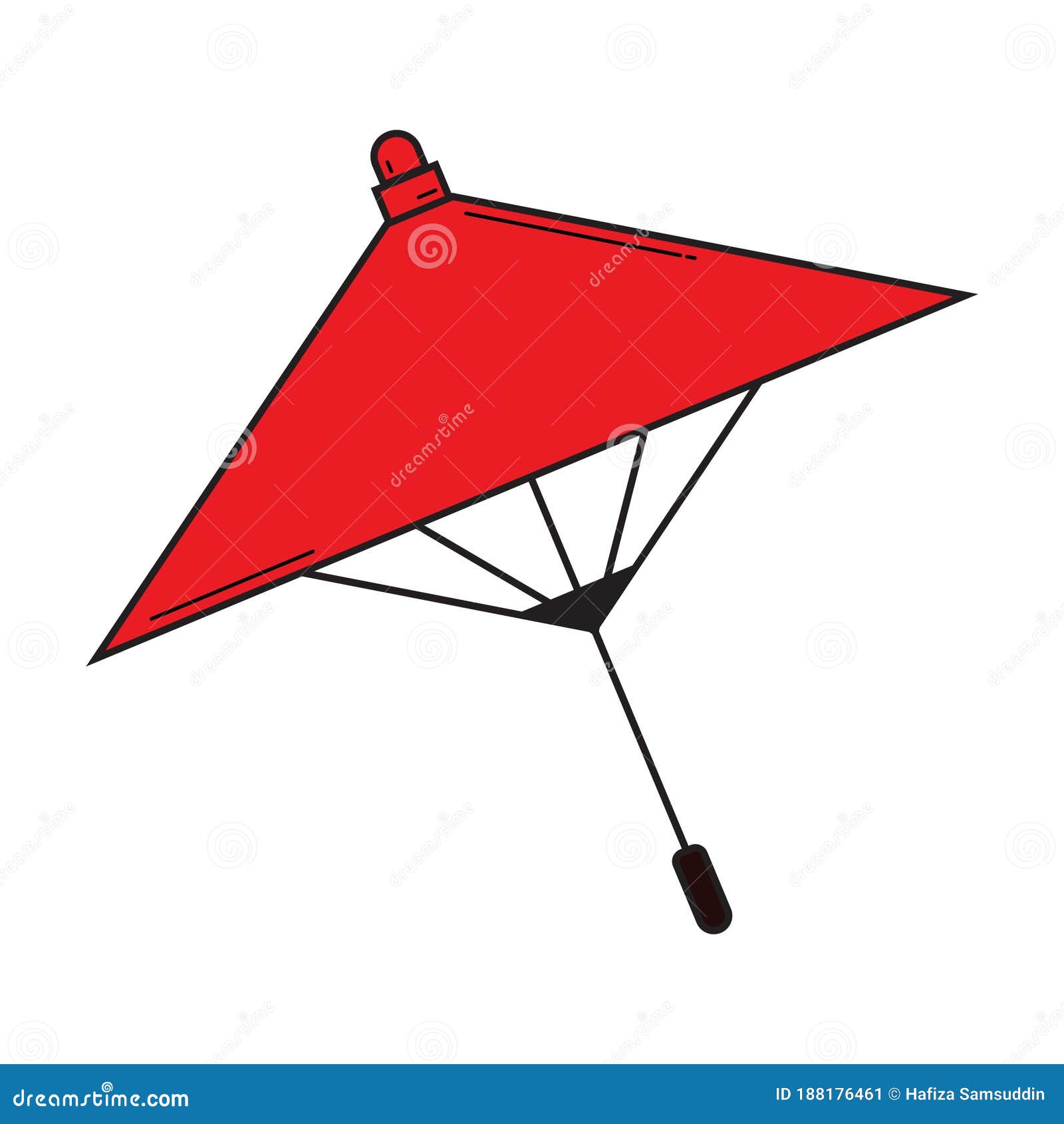 Japanese Umbrella. Vector Illustration Decorative Design Stock Vector