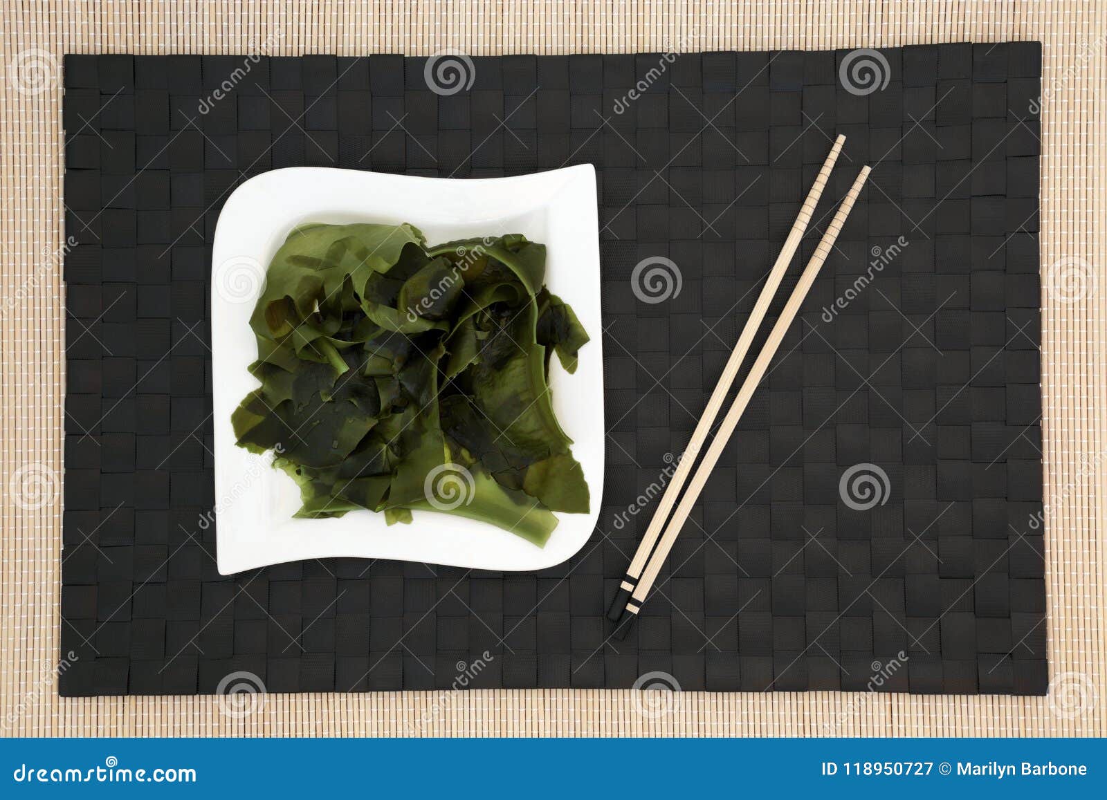 Japanese Wakame Seaweed Stock Image Image Of Healthy 118950727