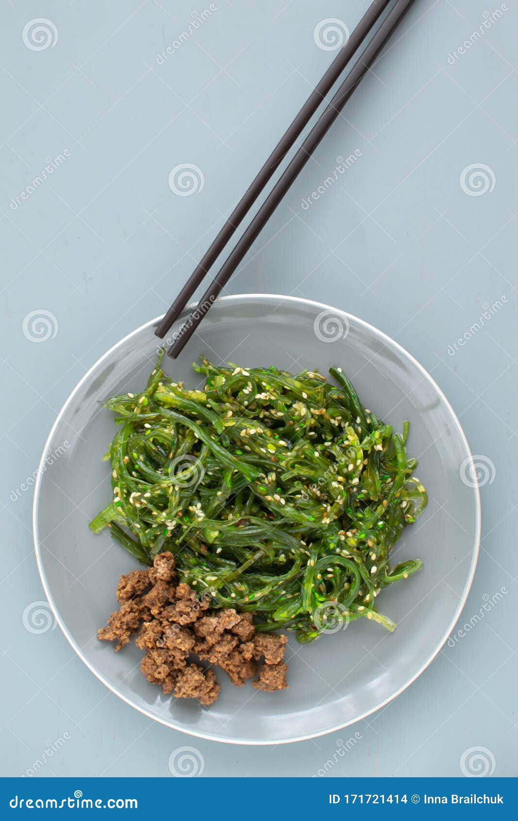 Japanese Wakame Seaweed Salad. Healthy Food. Vegetarian Salad Stock Photo -  Image of asian, composition: 171721414