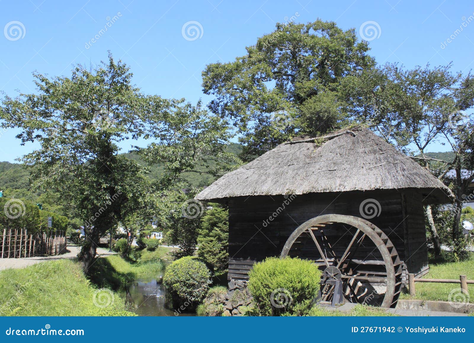 Japanese water wheel stock photo. Image of japanese, plant 27671942