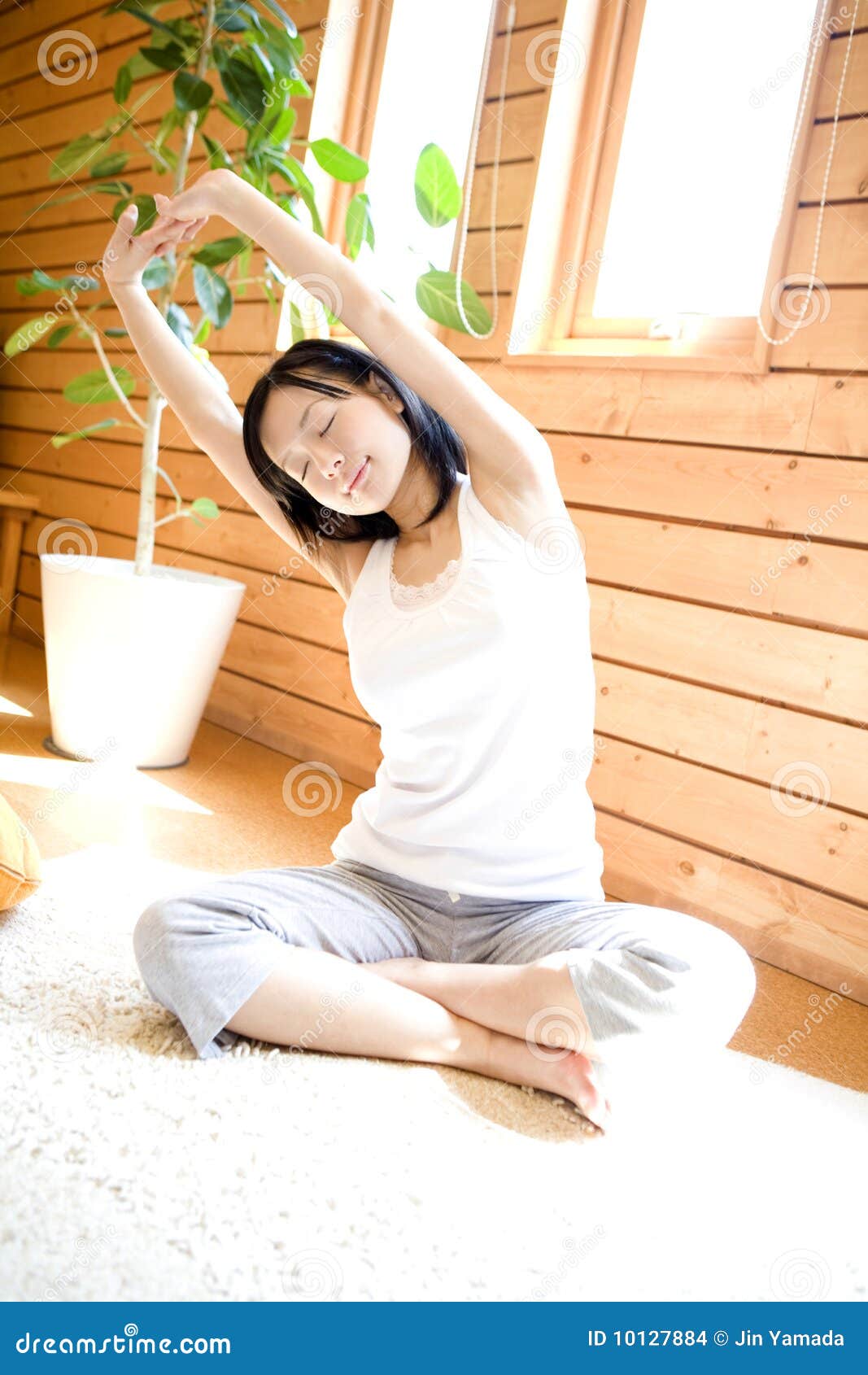 Japanese Woman Doing Exercise Stock Photo Image of yoga, healthy