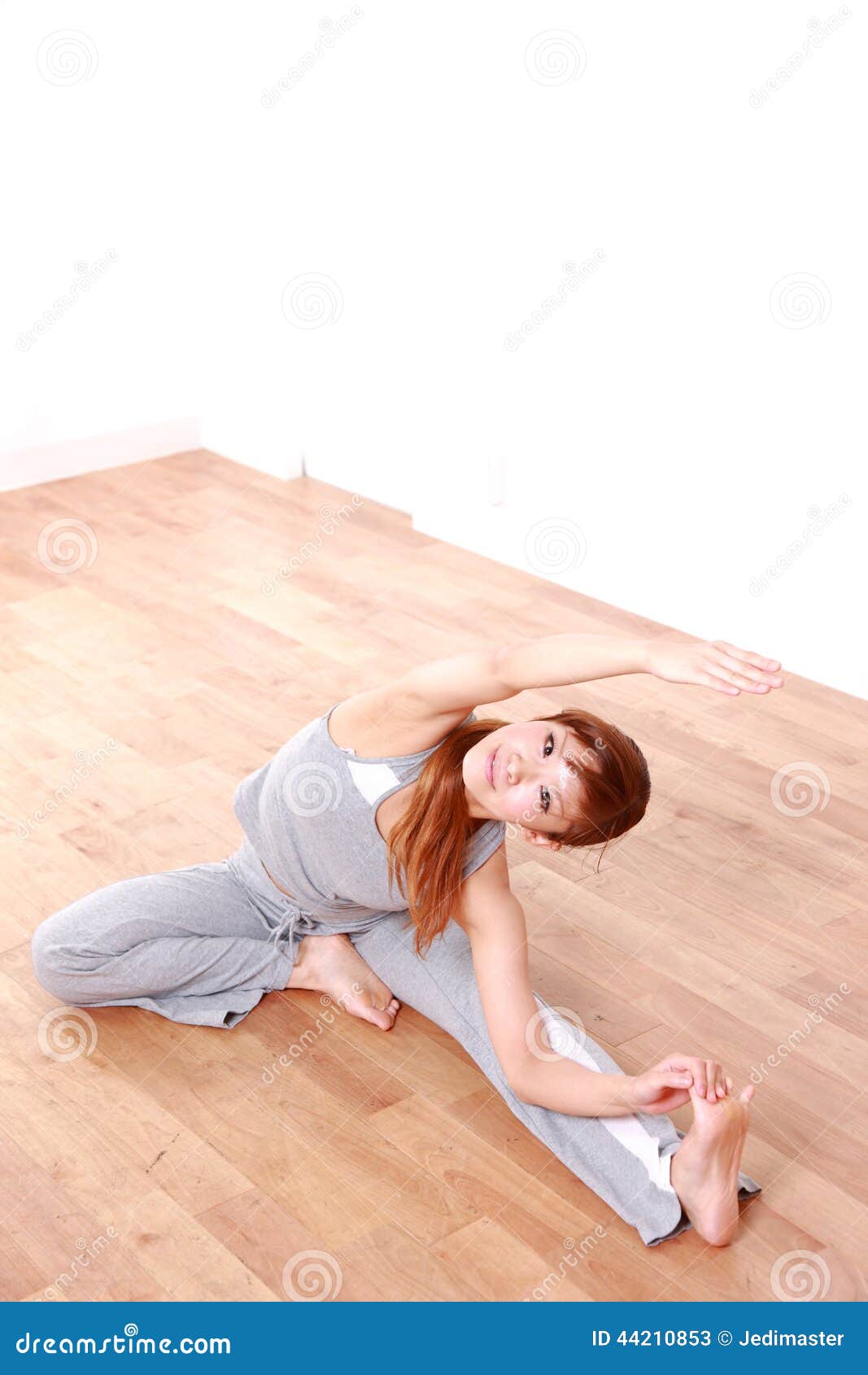Japanese Woman Doing Stretch Stock Image Image Of Exercise