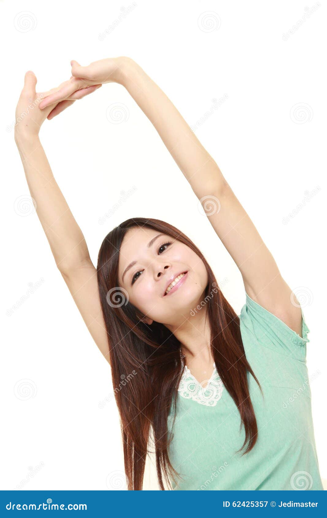 Japanese Woman Doing Stretch Stock Image Image of arms, long 62425357