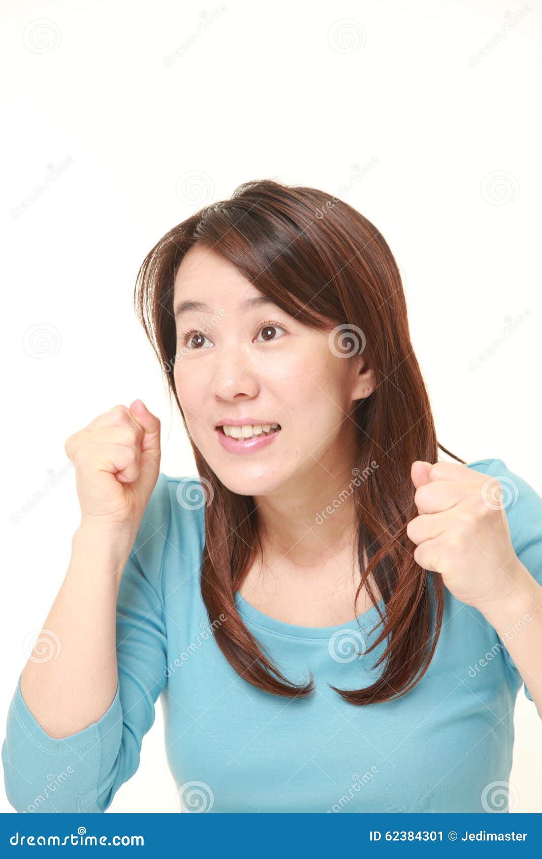 Japanese woman excited stoc pic
