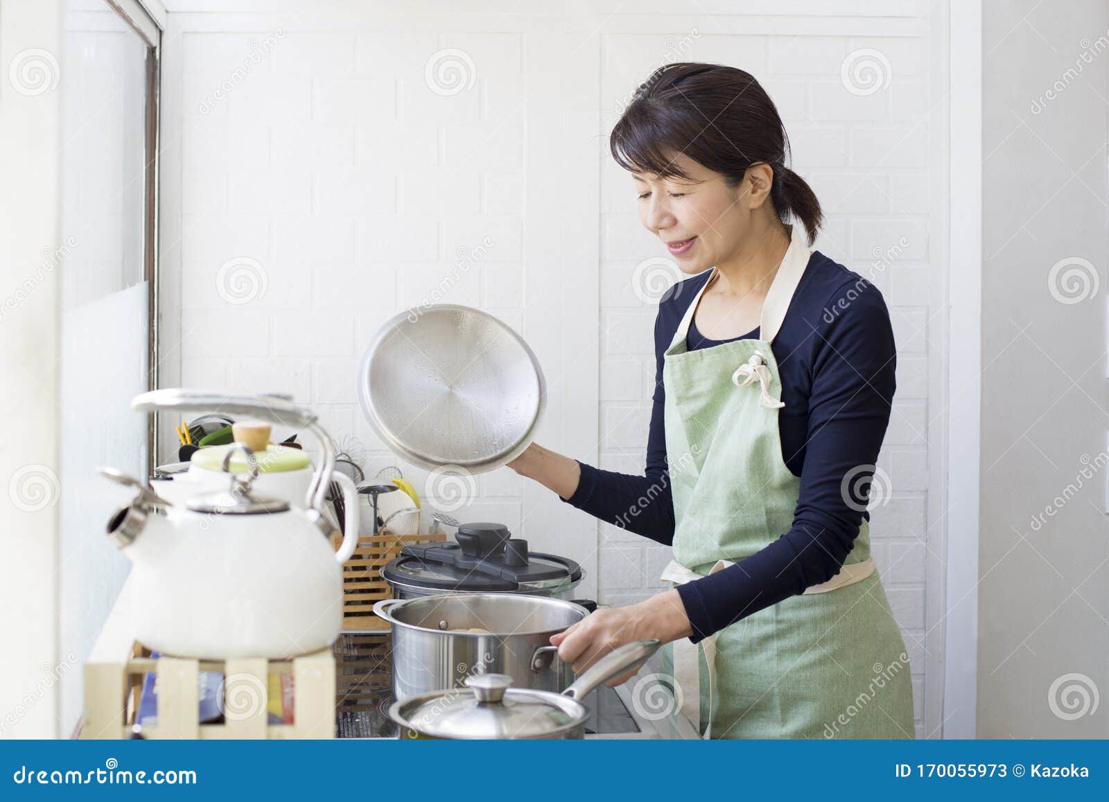 Japanese Women Tasting Dishes Stock Image