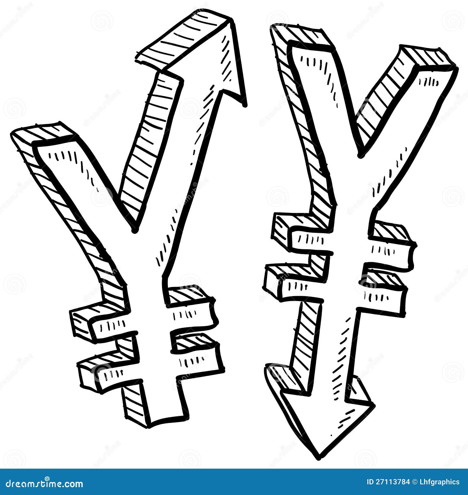 Japanese Yen Currency Value Sketch Stock Vector Illustration of trade