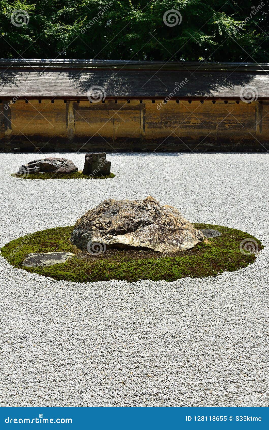 Japanese Zen Rock Garden, Kyoto. Editorial Image - Image of tradition ...
