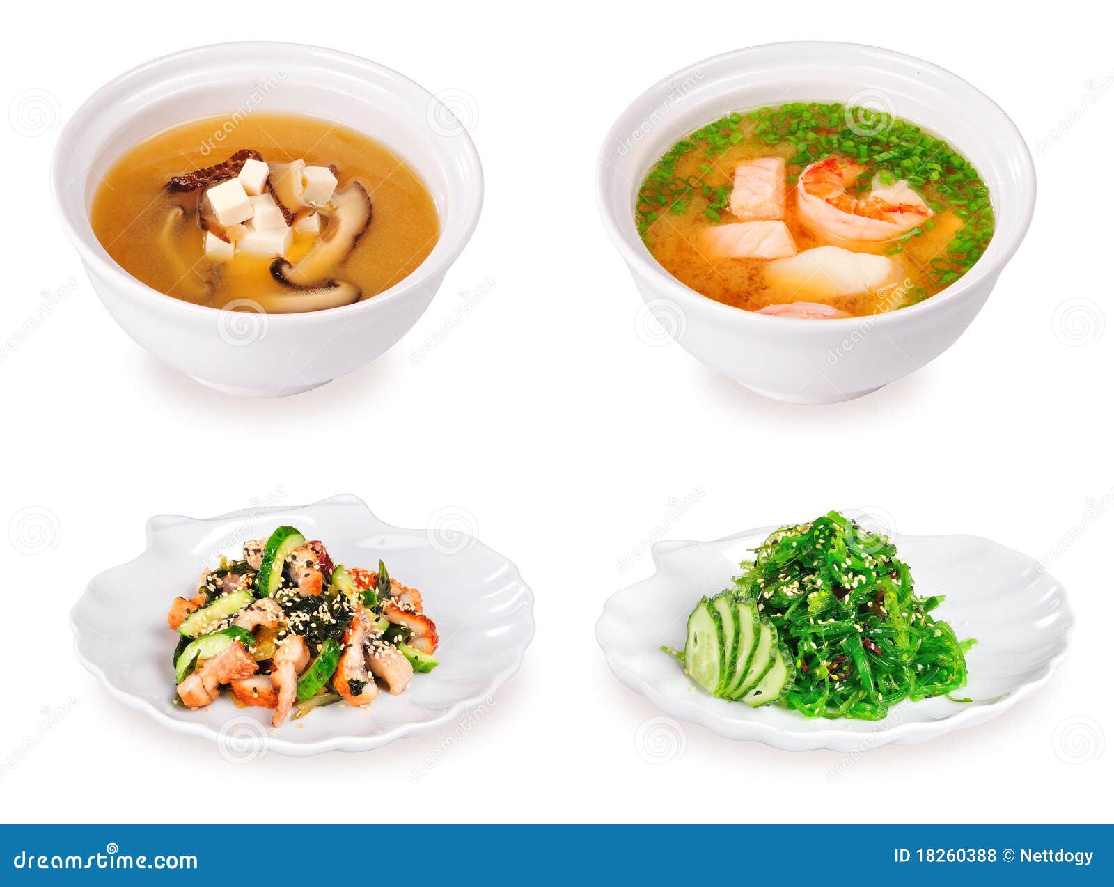 Japanesse soup and salad stock photo. Image of figure 18260388