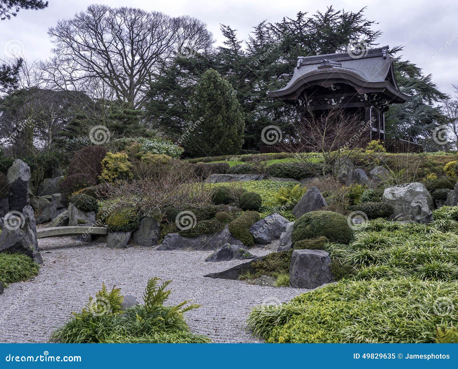 Japanischer Zugang Kew Garten Winter Redaktionelles Bild Bild