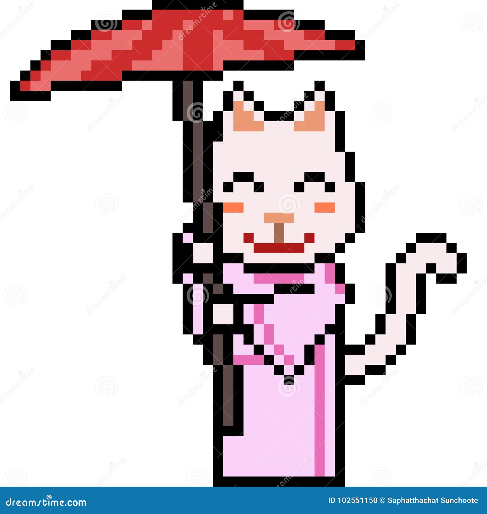 Vetor de gato em estilo pixel art